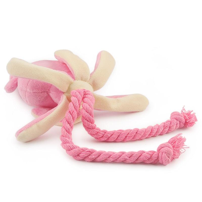Plush Pink Squid Dog Toy - Trendha