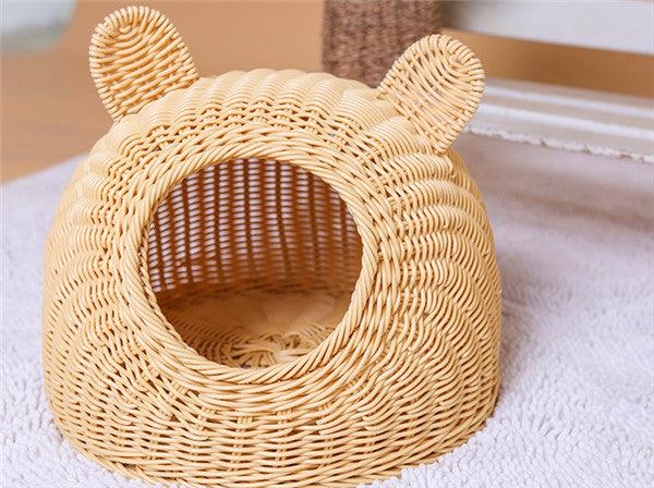 Pretty Round Woven Pet Bed - Trendha