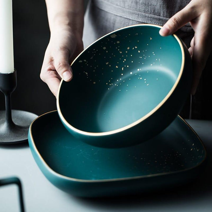Retro Green Nordic Ceramic Tableware Set - Trendha